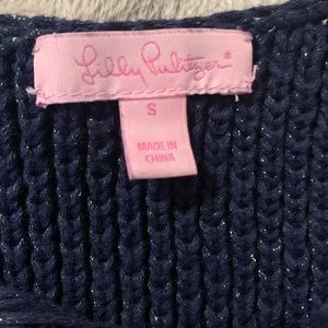 Lilly Pulitzer Luanna Cardigan
Sweater Fringe Shimmer Navy
euc